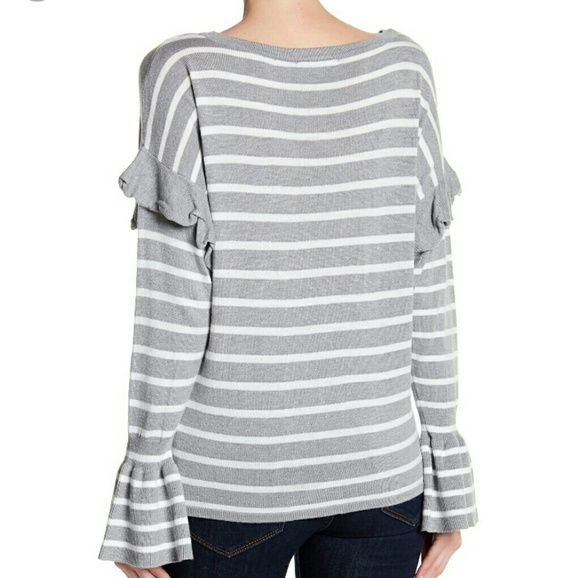 Gray and white striped sweater - Picture 2 of 3